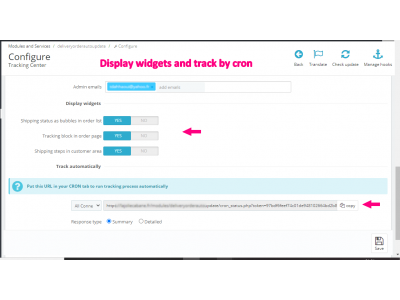 Módulo Tracking Center para Prestashop