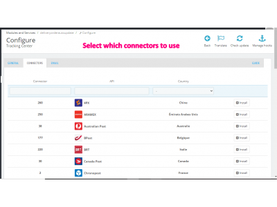 Module Tracking Center voor Prestashop