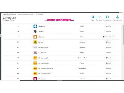 Module Tracking Center voor Prestashop