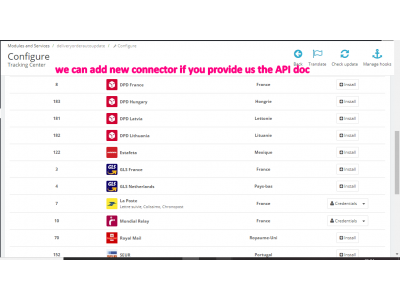 Tracking Center module for Prestashop