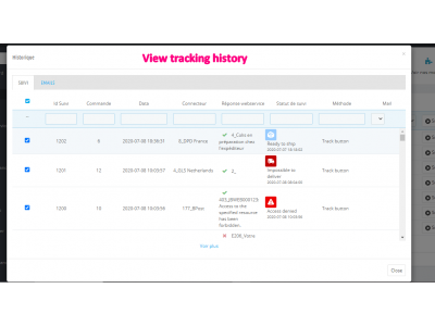 Módulo Tracking Center para Prestashop