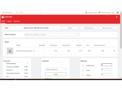 Sales Box - Billing + Quote - Cart sendings