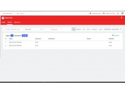Sales Box - Billing + Quote - Cart sendings