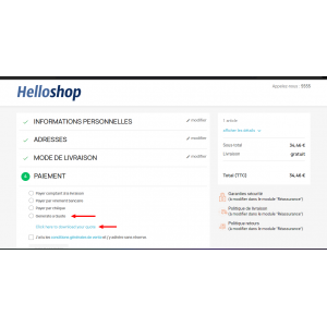 Preventivo nella pagina di pagamento per Prestashop